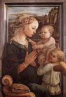 Fra Filippo Lippi Wall Art - Madonna with the Child and two Angels